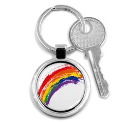 Watercolor Painting Rainbow Key Chains (round)  by Mariart