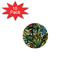 Mosaic Tile Art Ceramic Colorful 1  Mini Buttons (10 Pack)  by Pakrebo