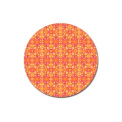 Desktop Pattern Abstract Orange Magnet 3  (round) by Pakrebo