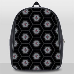 Geometric Pattern - Black School Bag (large) by WensdaiAmbrose