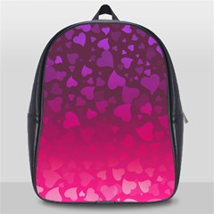 Purple Pink Hearts  School Bag (large) by LoolyElzayat