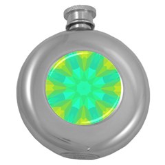 Kaleidoscope Background Round Hip Flask (5 Oz) by Mariart