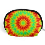 Kaleidoscope Background Mandala Red green Accessory Pouch (Medium) Front