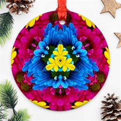 Flowers Kaleidoscope Mandala Ornament (round) by Mariart