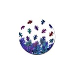 Blue Purple Leaves Golf Ball Marker (4 pack) Front