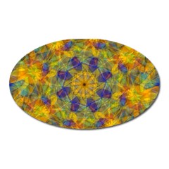 Farbenpracht Kaleidoscope Oval Magnet by Pakrebo