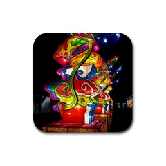 Dragon Lights Centerpiece Rubber Coaster (square)  by Riverwoman