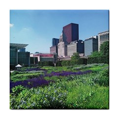 Lurie Garden Salvia River Tile Coasters by Riverwoman