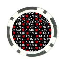 Xo Valentines Day Pattern Poker Chip Card Guard (10 Pack) by Valentinaart