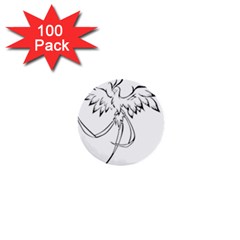 Phoenix Mythical Bird Animal 1  Mini Buttons (100 Pack)  by Wegoenart