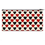 Red & Black Hearts - Eggshell Pencil Cases Back