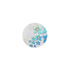 Flowers Background Leaf Leaves Blue 1  Mini Buttons by Mariart