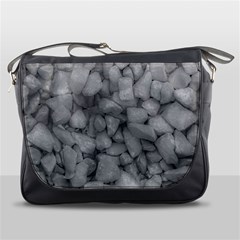 Soft Gray Stone Pattern Texture Design Messenger Bag by dflcprintsclothing