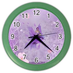 Fairy With Fantasy Bird Color Wall Clock by FantasyWorld7