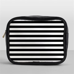 Black Stripes Mini Toiletries Bag (one Side) by snowwhitegirl