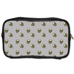 Skull Grey Pattern Toiletries Bag (two Sides) by snowwhitegirl