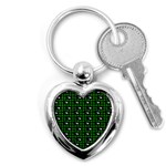 Eyes Green Plaid Key Chains (Heart)  Front