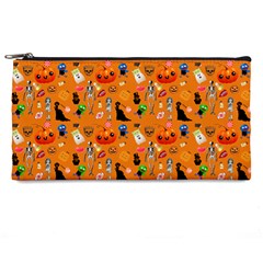 Halloween Treats Pattern Orange Pencil Cases by snowwhitegirl