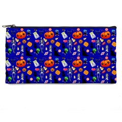 Halloween Treats Pattern Blue Pencil Cases by snowwhitegirl