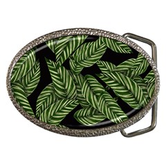 Tropical Leaves On Black Belt Buckles by snowwhitegirl