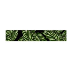 Tropical Leaves On Black Flano Scarf (mini) by snowwhitegirl