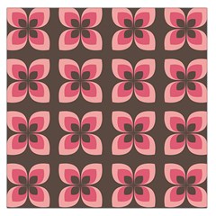 Retro Flower Pink Brown Large Satin Scarf (square) by snowwhitegirl