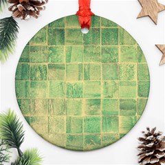 Abstract Green Tile Ornament (round) by snowwhitegirl