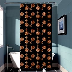 Victorian Crosses Black Shower Curtain 36  X 72  (stall)  by snowwhitegirl