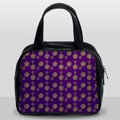 Victorian Crosses Purple Classic Handbag (two Sides) by snowwhitegirl