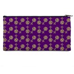 Victorian Crosses Purple Pencil Cases Back