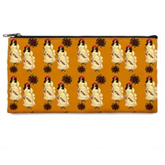 Victorian Skeleton Orange Pencil Cases by snowwhitegirl