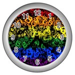 Lgbt Pride Rainbow Gay Lesbian Wall Clock (Silver) Front