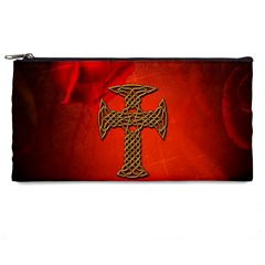 Wonderful Celtic Cross On Vintage Background Pencil Cases by FantasyWorld7