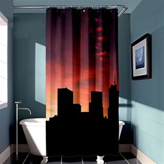 Skyline Panoramic City Architecture Shower Curtain 36  X 72  (stall)  by Sudhe