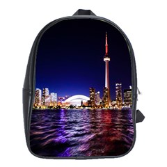 Toronto City Cn Tower Skydome School Bag (xl) by Sudhe