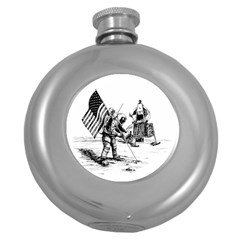 Apollo Moon Landing Nasa Usa Round Hip Flask (5 Oz) by Sudhe