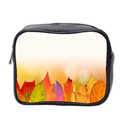 Autumn Leaves Colorful Fall Foliage Mini Toiletries Bag (two Sides) by Sudhe