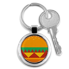 Burger Bread Food Cheese Vegetable Key Chains (round)  by Sudhe