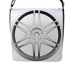 Wheel Skin Cover Flap Closure Messenger Bag (l) by Sudhe