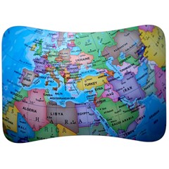 Globe World Map Maps Europe Velour Seat Head Rest Cushion by Sudhe