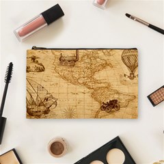 Map Discovery America Ship Train Cosmetic Bag (medium) by Sudhe