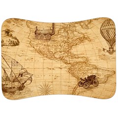 Map Discovery America Ship Train Velour Seat Head Rest Cushion by Sudhe