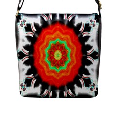 Abstract Kaleidoscope Colored Flap Closure Messenger Bag (l) by Sudhe