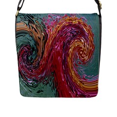 Color Rainbow Abstract Flow Merge Flap Closure Messenger Bag (l) by Sudhe