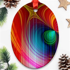 Background Color Colorful Rings Oval Ornament (two Sides) by Sudhe