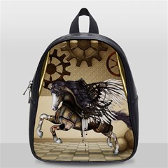 Awesome Steampunk Unicorn With Wings School Bag (small) by FantasyWorld7