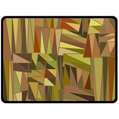 Earth Tones Geometric Shapes Unique Fleece Blanket (large)  by Mariart