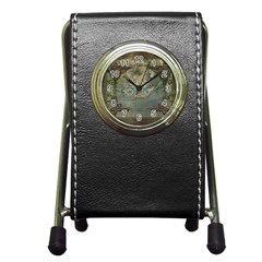 Celtic Knot On Vintage Background Pen Holder Desk Clock by FantasyWorld7