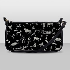 Petroglyph Nordic Beige And Black Background Petroglyph Nordic Beige And Black Background Shoulder Clutch Bag by snek