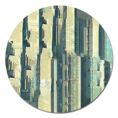 Illustrations Texture Abstract Buildings Magnet 5  (round) by Pakrebo